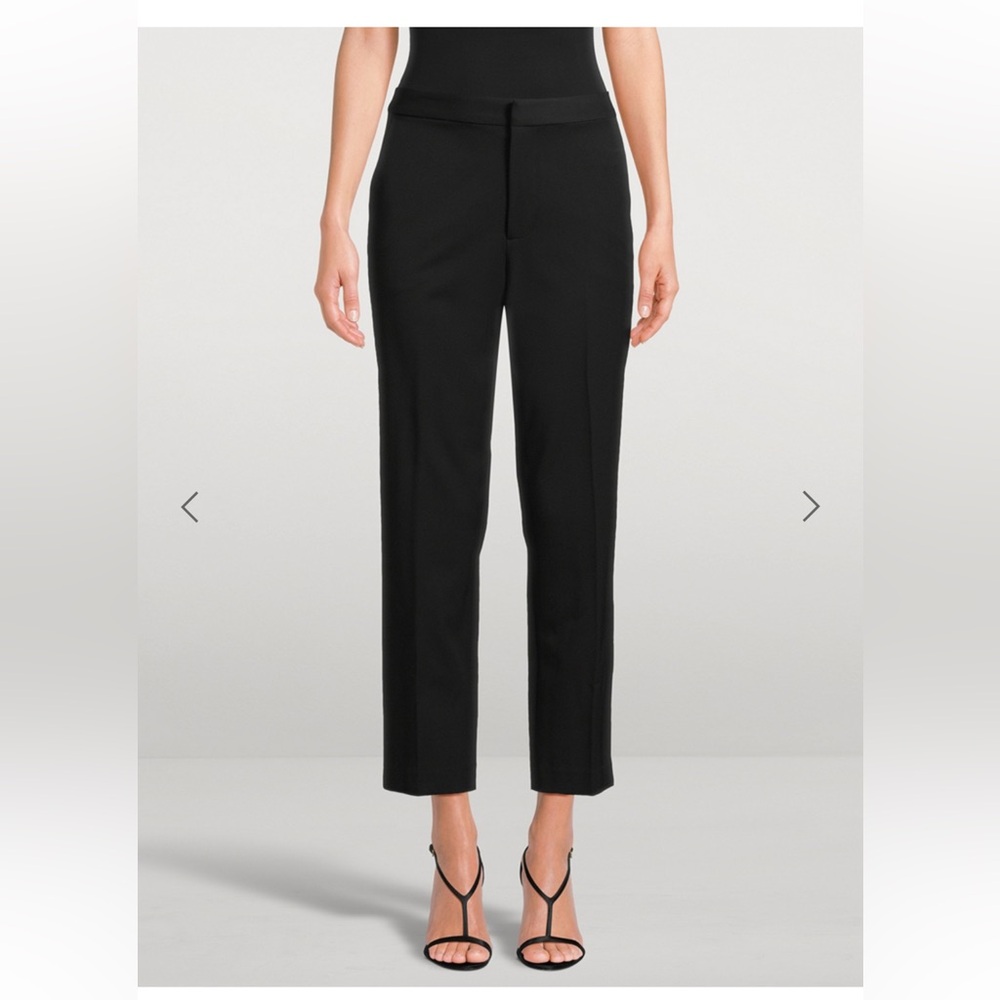 L'AGENCE Black Cropped Straight-Leg Trousers